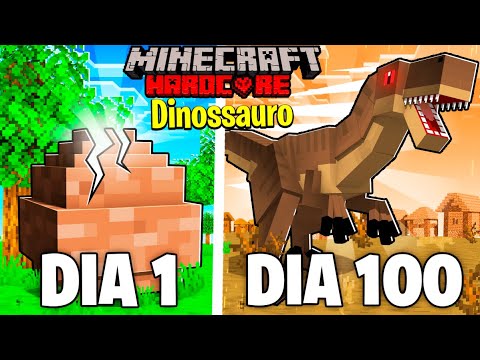 Eu Sobrevivi 100 DIAS Como Um DINOSSAURO No MINECRAFT HARDCORE