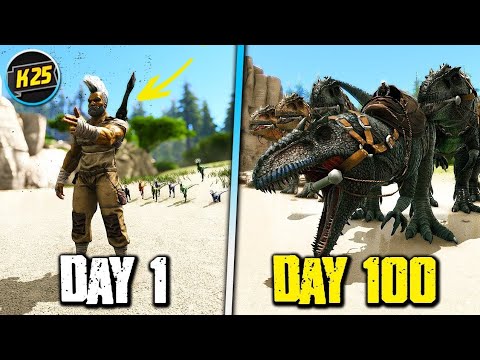 I Survived 100 Days Of HARDCORE Ark Survival Evolved With NEW Dino