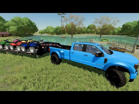 A day on the lake giving away ATVs | Farming Simulator 22