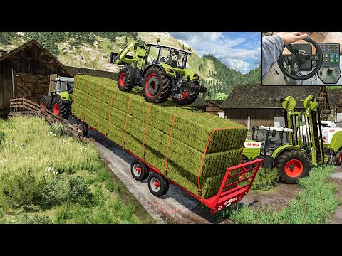 Baling and storing 14 hay bales - Farm work | Farming Simulator 22 ...