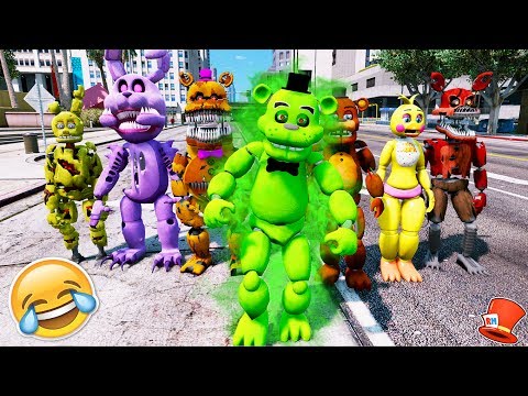 BRAND NEW FREDDY ANIMATRONIC! SLIME FREDDY!  (GTA 5 Mods FNAF RedHatter)
