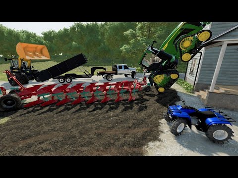 Farmer plows up road and crashes into house | Farming Simulator 22
