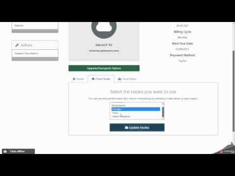 GameCP XV Game Control Panel: How-to select regional nodes