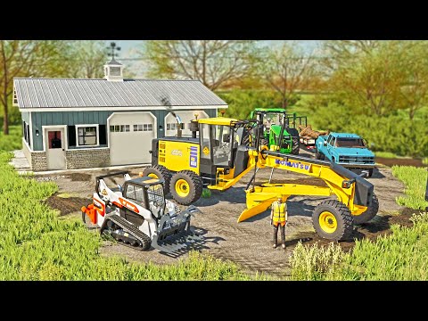 GRADING A BUILDING PAD FOR A SHOP! (EXCAVATING BUSINESS) | FARMING SIMULATOR 22