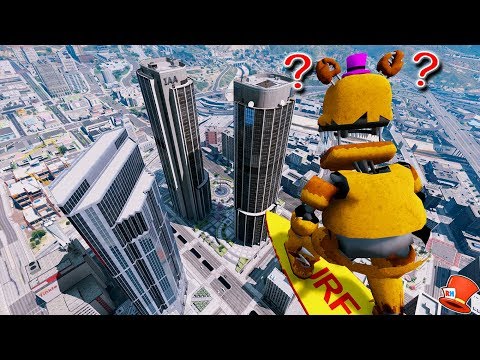 GUESS IF FREDBEAR WILL JUMP OFF THE TALLEST SKYSCRAPER! (Grand Theft Auto V FNAF RedHatter)