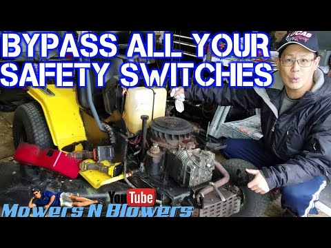 HOW TO BYPASS LAWN TRACTOR RIDING MOWER SEAT PTO BRAKE SAFETY SWITCH HARD WIRE IGNITION-SOLENOID FIX