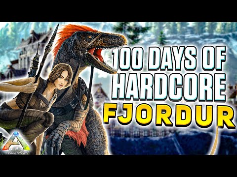 I Survived 100 days of Hardcore Ark Fjordur | Ark Survival Evolved