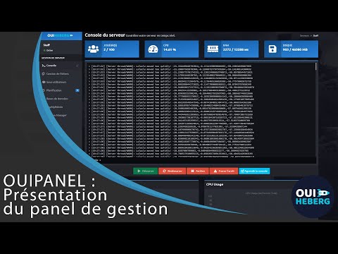 Présentation du panel de gestion de serveur de jeux OuiHeberg