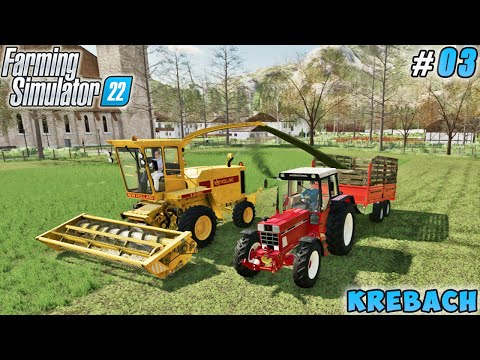 Spring Mowing Grass for Early Silage | Krebach Farm | Farming simulator 22 | Timelapse #03