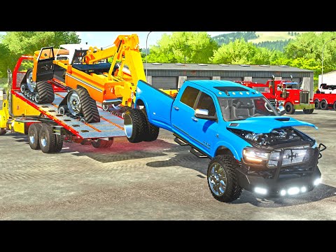 This Dodge got TOTALED *Tow Trucks FS22* | Farming Simulator 22