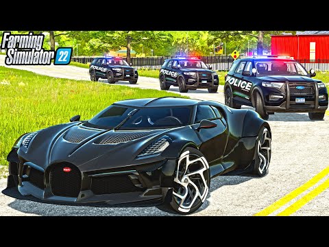 TROLLING COPS WITH BUGATTI (250 MPH) | POLICE CHASE | FARMING SIMULATOR 22