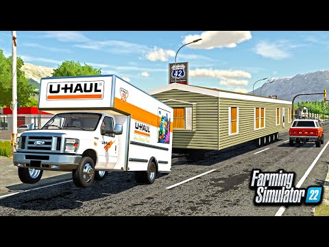 U-HAUL TRUCK MOVING A HOUSE! (MOBILE HOME REPO) | FARMING SIMULATOR 22