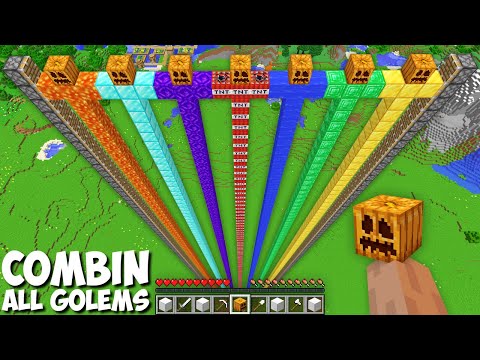 What if YOU COMBINE ALL LONGEST GOLEMS in Minecraft ? NEW WAY GET TALLEST GOLEM !
