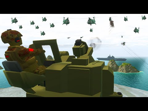 1,000 Helicopters Invade ISLAND FORTRESS Defense! – Ravenfield: Battle Simulator