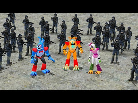 ALL FNAF SECURITY BREACH VS SCP GUARD in Garrys Mod!