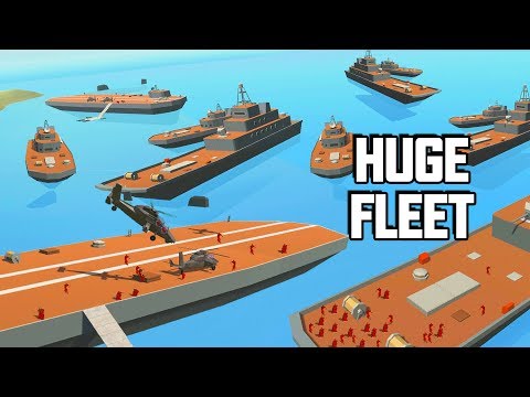 HUGE Navy Fleet in Ravenfield!  BATTLESHIPS & Aircraft Carriers! (Ravenfield New Update Gameplay)