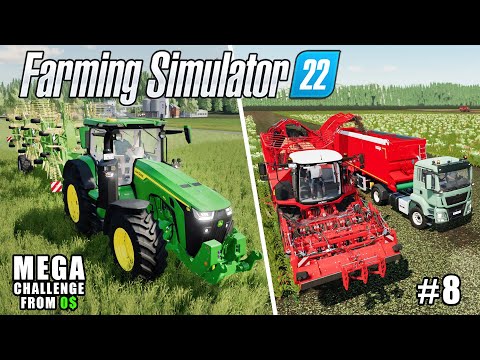 MEGA Challenge from $0 on FLAT MAP🚜Ep. 8🚜Farming Simulator 2022 timelapse