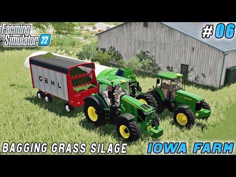 Bought abandoned farm, bagging grass silage | Iowa Plains View | Farming simulator 22 | Timelapse#06