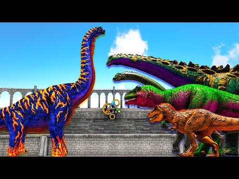 Brachiosaurus VS ARK Dinosaurs – Jurassic World Dinosaurs Battles – ARK survival evolved