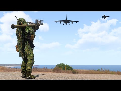 F-22 Fighter Aircrafts Shot Down by Stinger Missile FIM-92 – ARMA 3