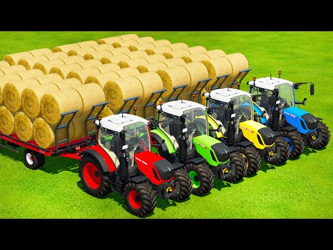 HARVESTING WHEAT, LOAD & MAKE STRAW BALES WITH FENDT COLORED TRACTORS – Farming Simulator 22