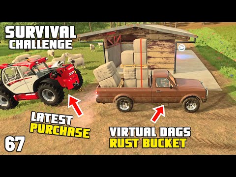I DROVE VIRTUAL DAGGERWIN'S TRUCK! | Survival Challenge | Farming Simulator 22 – EP 67