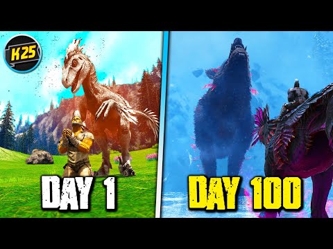 I Survived 100 Days of HARDCORE Ark Survival Evolved on Fjordur(NEW MAP!)😬