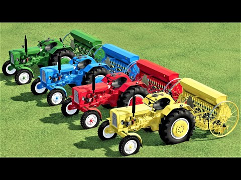 MINI TRACTORS OF COLORS ! TRANSPORTING MINI URSUS TRACTORS TO SEEDING WORK ! Farming Simulator 22