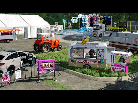Montage Chapiteau & Manèges Extrêmes de Fête Foraine | Farming Simulator 22
