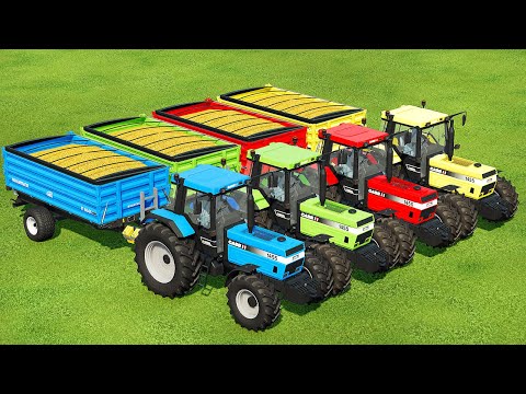 TRANSPORT, HARVEST & LOAD CORN WITH COLORED CASE TRACTORS – Farming Simulator 22