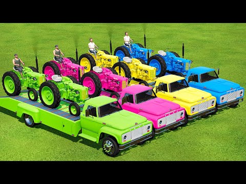 TRANSPORT MINI ZETOR TRACTORS WITH COLORED FORD TRUCKS – Farming Simulator 22