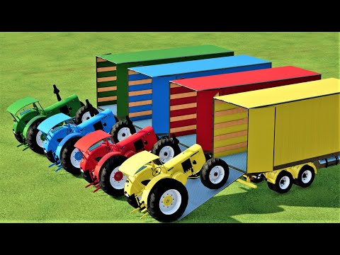 TRANSPORT OF COLORS ! TRANSPORTING MINI TRACTORS WITH COLORED TRUCKS ! Farming Simulator 22 !