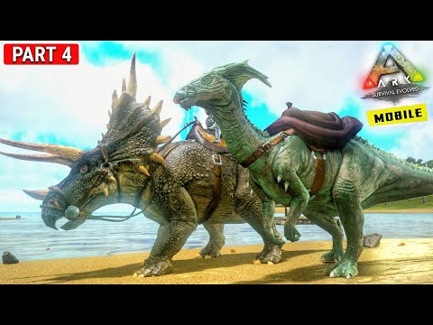 Taming Triceratops And Parasaur 🔥🔥 : ARK Survival Evolved MOBILE : Public Server – Part 4 Hindi