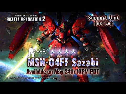 MOBILE SUIT GUNDAM BATTLE OPERATION 2 – MSN-04FF Sazabi Trailer
