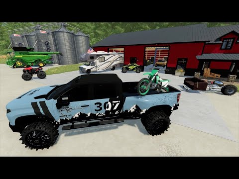 Camping and Off Roading with ATVs and Mud truck | Farming Simulator 22