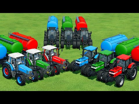 CASE vs FENDT vs VALTRA TRACTORS TRANSPORT FUEL – Farming Simulator 22