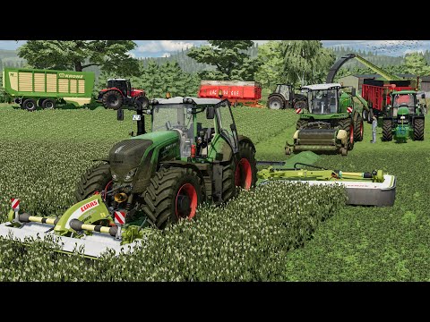 Ensilage de trèfle 8 tracteurs en même temps | Jouer le PLUS REALISTE Possible sur FS 22