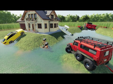 Huge flood ruins farm house and tractors | Farming Simulator 19