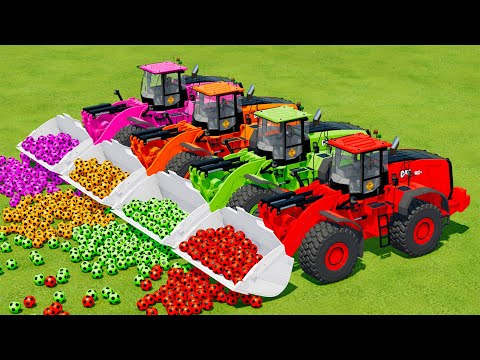 LOAD AND TRANSPORT SOCCER BALLS WITH CAT FRONT LOADER – Farming Simulator 22