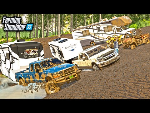 POOR MAN'S MUDDING WITH STOCK TRUCKS (NO LIFTED) | FARMING SIMULATOR 22