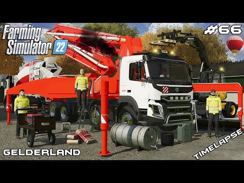 POURING CONCRETE BUNKER SILO WITH VOLVOs | Animals on Gelderland | Farming Simulator 22 | Episode 66