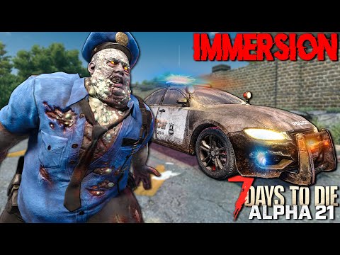 The NEW POLICE CAR TRAP is BRUTAL! – 7 Days to Die: IMMERSION (Alpha 21)