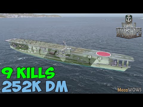 World of WarShips | Kaga | 9 KILLS | 252K Damage – Replay Gameplay 4K 60 fps