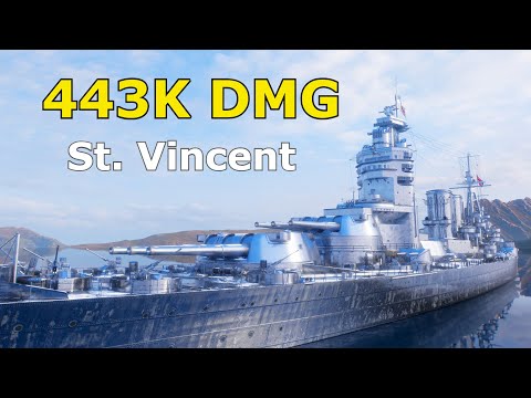 World of WarShips St. Vincent – 6 Kills 443K Damage