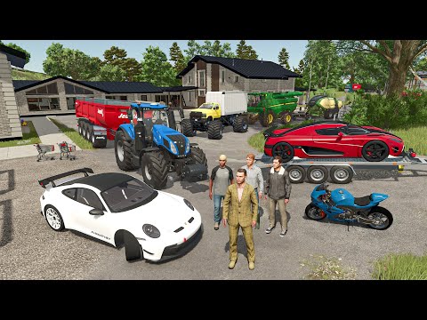 Adopté par une FAMILLE de MILLIARDAIRE sur FS25 (Ferme géante, Maison de LUXE et voitures sportives)