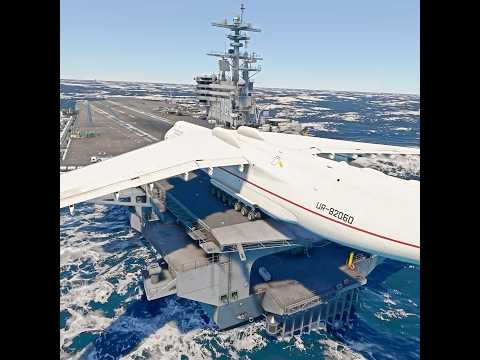 Giant Cargo Airplane Takeoff from Aircraft Carrier in Microsoft Flight Simulator! #aviation