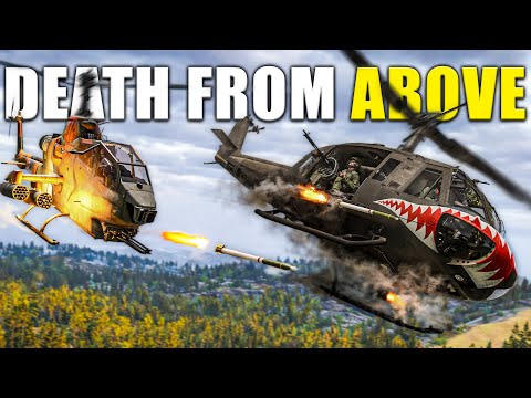 Experiencing the Firepower of U.S. Attack Helicopters (AH-1 Cobra & UH-1 Huey Gunship)