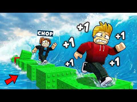 ROBLOX CHOP AND FROSTY ESCAPE BLOCKS BEFORE FLOOD GETS YOU