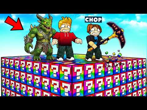 ROBLOX CHOP AND FROSTY PLAY GRAB A LUCK BLOCK BRAINROT