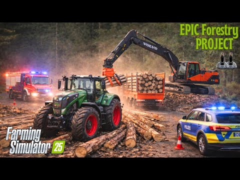 Fendt 1050 vs Volvo Logging Truck?! 🚜💥 Massive Rescue Operation | FS25